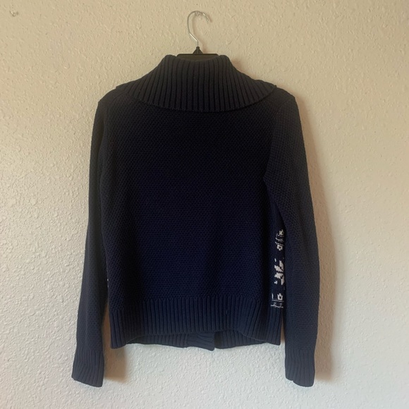 Beautiful Navy Blue Reindeer Cardigan/Sweater from Bass - Picture 2 of 4